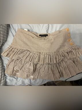 Vintage BCBG plaid mini skirt with ruffles
